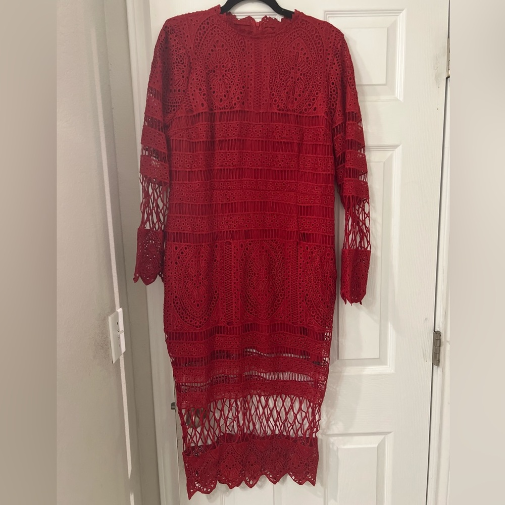 Brand New Boohoo Red Lace Dress